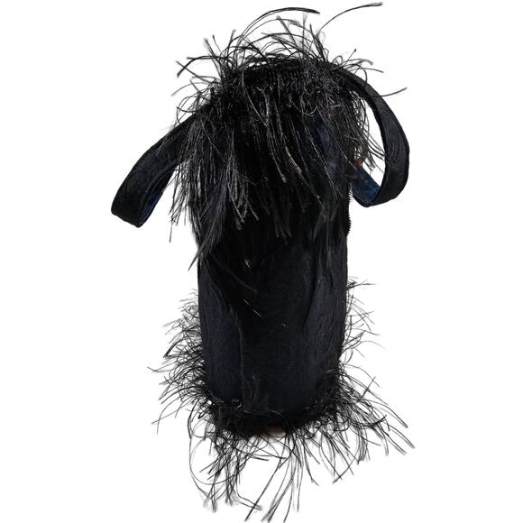 HANDMADE Black Fringe Floral Flower Pocketbook Handbag Purse NEW Signed GIFT - Picture 4 of 9